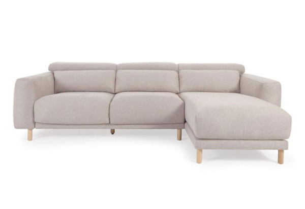 Угловой диван реклайнер 3-местный с правым шезлонгом La Forma SINGA S800_40_SO12 Бежевый-0