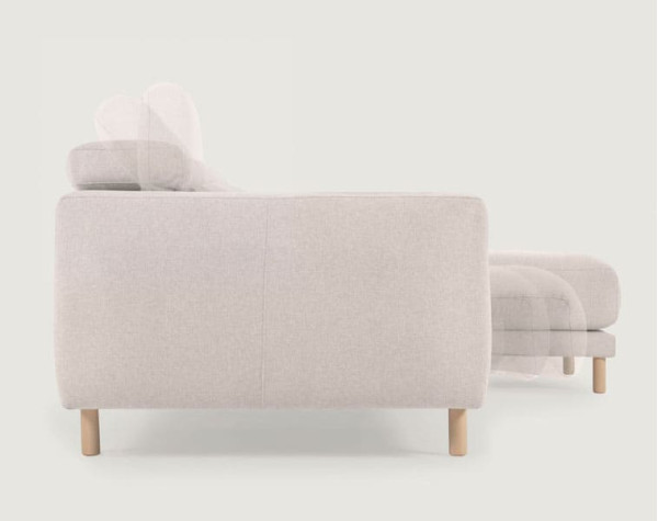 Угловой диван реклайнер 3-местный с правым шезлонгом La Forma SINGA S800_40_SO33 Белый-6