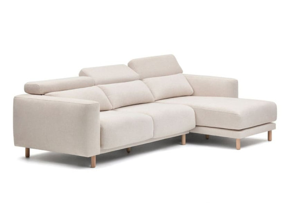 Угловой диван реклайнер 3-местный с правым шезлонгом La Forma SINGA S800_40_SO33 Белый-2