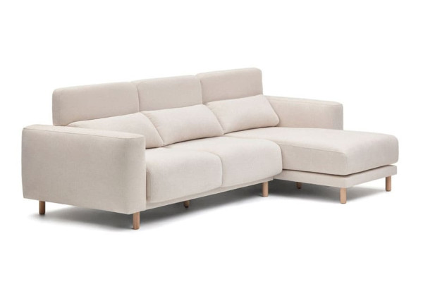 Угловой диван реклайнер 3-местный с правым шезлонгом La Forma SINGA S800_40_SO33 Белый-4