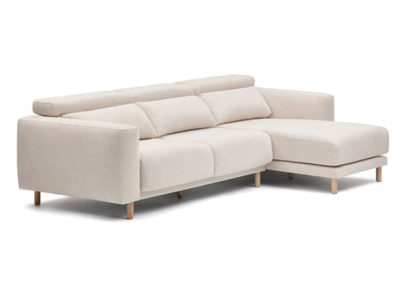 Угловой диван реклайнер 3-местный с правым шезлонгом La Forma SINGA S800_40_SO33 Белый-1