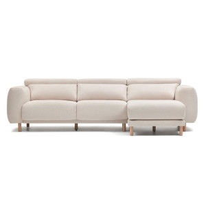 Кутовий диван реклайнер 3-місний з правим шезлонгом La Forma SINGA S800_40_SO33 Білий