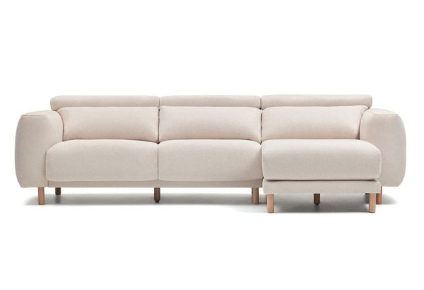 Угловой диван реклайнер 3-местный с правым шезлонгом La Forma SINGA S800_40_SO33 Белый-0