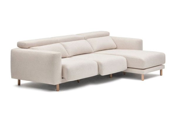 Угловой диван реклайнер 3-местный с правым шезлонгом La Forma SINGA S800_40_SO33 Белый-3