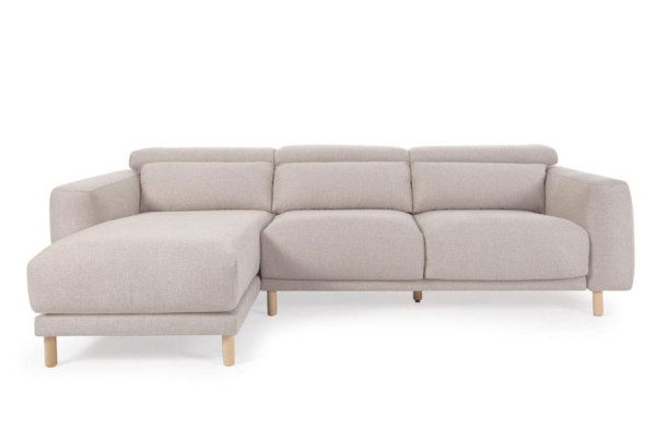 Угловой диван реклайнер 3-местный с левым шезлонгом La Forma SINGA S800_41_SO12 Бежевый-0