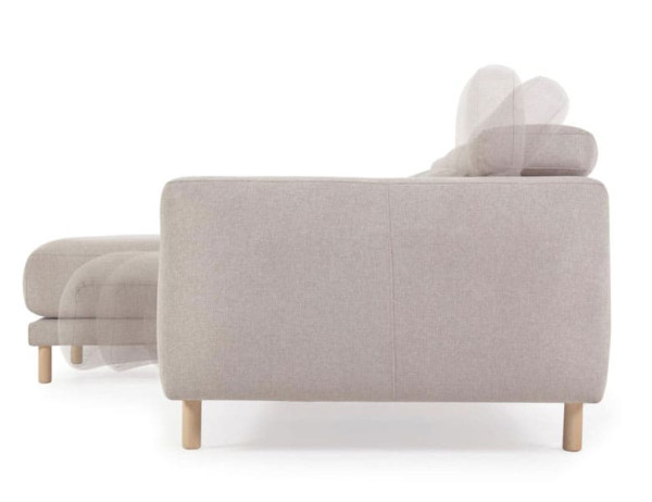 Угловой диван реклайнер 3-местный с левым шезлонгом La Forma SINGA S800_41_SO12 Бежевый-2