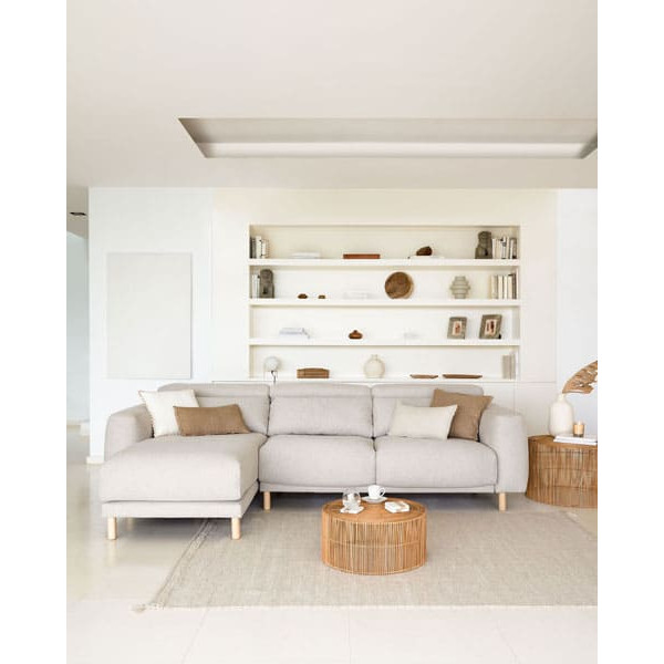 Угловой диван реклайнер 3-местный с левым шезлонгом La Forma SINGA S800_41_SO12 Бежевый-5