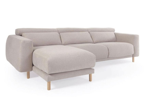 Угловой диван реклайнер 3-местный с левым шезлонгом La Forma SINGA S800_41_SO12 Бежевый-1