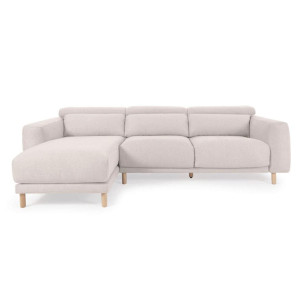 Угловой диван реклайнер 3-местный с левым шезлонгом La Forma SINGA S800_41_SO33 Белый