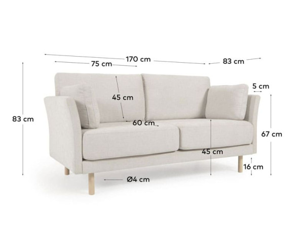 Диван 2-местный La Forma GILMA S793_20_LO12 Бежевый ткань-17