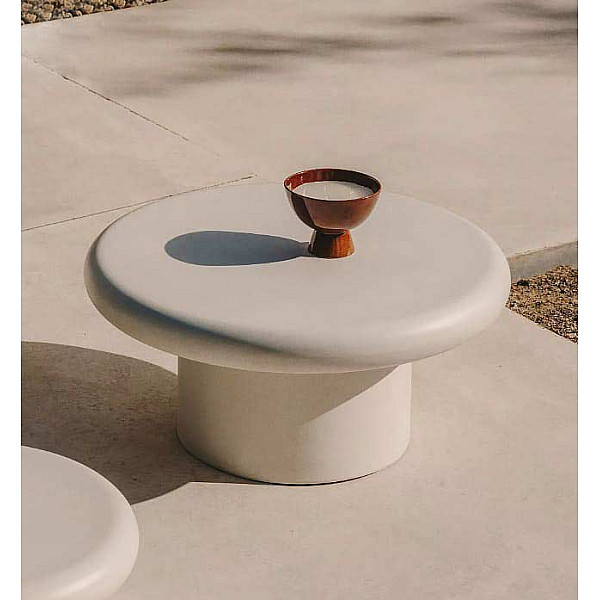 Журнальний стіл La Forma ADDAIA J0300078PR05 Білий цемент Ø 90 см-0