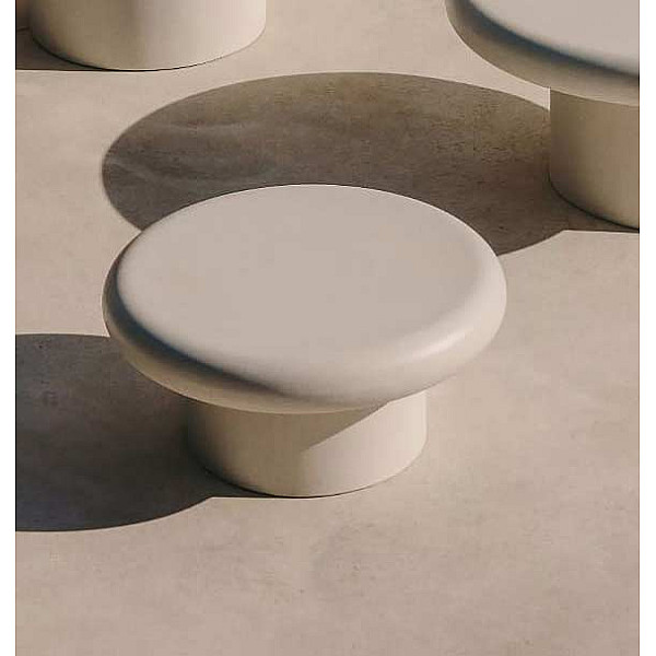 Журнальний стіл La Forma ADDAIA J0300079PR05 Білий цемент Ø 66 см-0