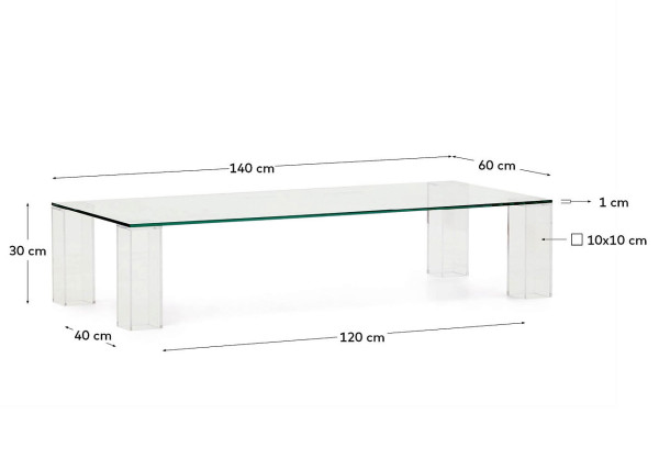 Журнальний столик La Forma Adularia T0600053CC07 Прозрачный 140 х 60 см-5