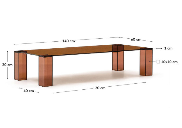 Журнальний столик La Forma Adularia T0600053CC10 Коричневый 140 х 60 см-9