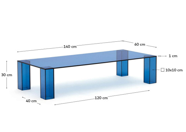 Журнальний столик La Forma Adularia T0600053CC26 Синій 140 х 60 см-7