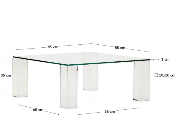 Журнальний столик La Forma Adularia T0600054CC07 Прозрачный 85 х 85 см-5