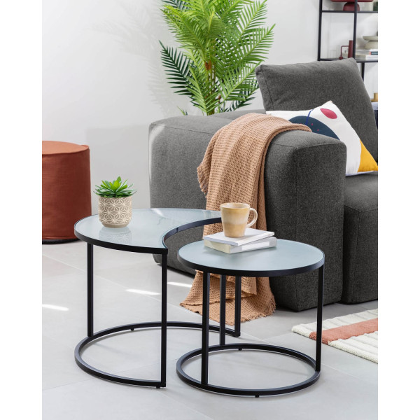 Набір із 2-х кавових столів La Forma Bast CC1831C07-0