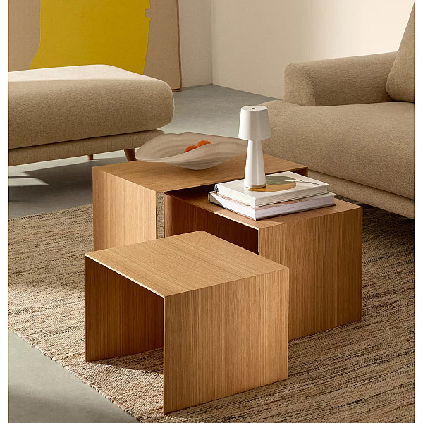 Набор из 3-х приставных столиков La Forma Litto T00002MO87 Натураьный-0