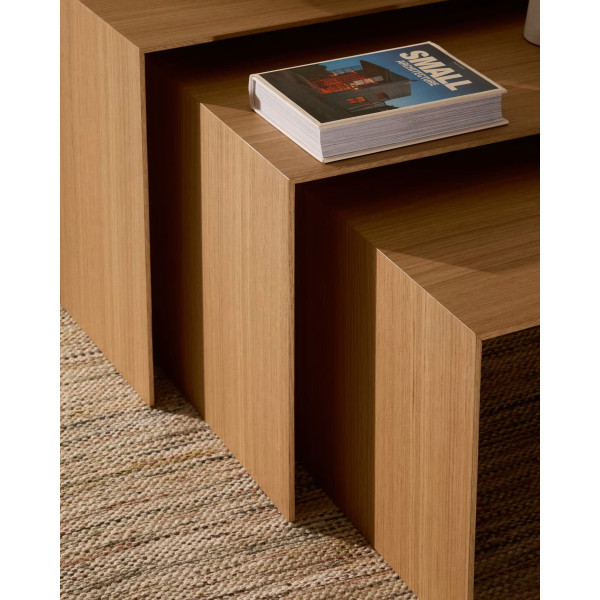 Набор из 3-х приставных столиков La Forma Litto T00002MO87 Натураьный-2