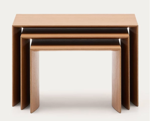 Набор из 3-х приставных столиков La Forma Litto T00002MO87 Натураьный-3