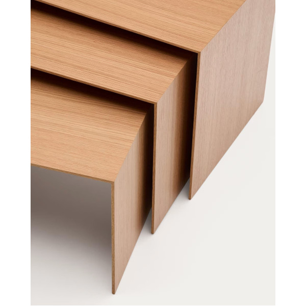 Набор из 3-х приставных столиков La Forma Litto T00002MO87 Натураьный-5