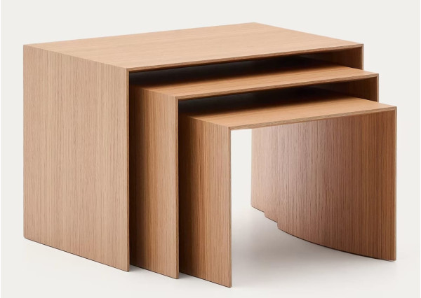 Набор из 3-х приставных столиков La Forma Litto T00002MO87 Натураьный-4