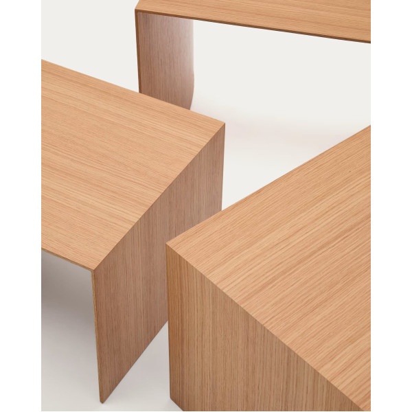 Набор из 3-х приставных столиков La Forma Litto T00002MO87 Натураьный-6