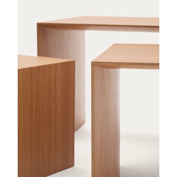 Набор из 3-х приставных столиков La Forma Litto T00002MO87 Натураьный-7