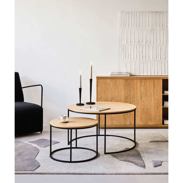 Набор из 2-х приставных столиков La Forma YOANA T0600008MM40 Дуб-0