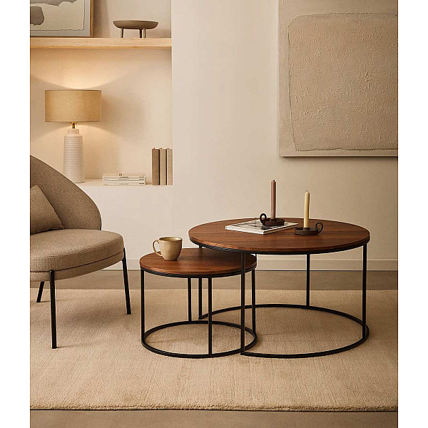 Набор из 2-х приставных столиков La Forma YOANA T0600008MM41 Орех-0