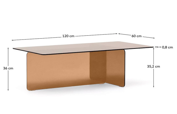 Кофейный столик La Forma Zaren T0600067CC28 Коричневый 120х60 см-6