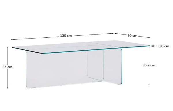 Кавовий столик La Forma Zaren T0600067CC07 Прозорий 120х60 см-6