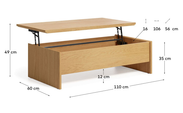 Журнальный стол подъемный La Forma ABILEN T0500002MM46-7