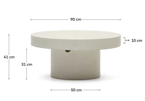 Журнальный столик La Forma AIGUABLAVA J0300039PR05 Белый Ø 90 см-8