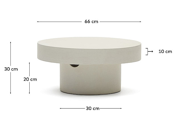 Журнальний столик La Forma AIGUABLAVA J0300040PR05 Білий Ø 66 см-9