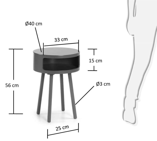 Кофейный стол La Forma BRUK C596M03 Темно-серый-5