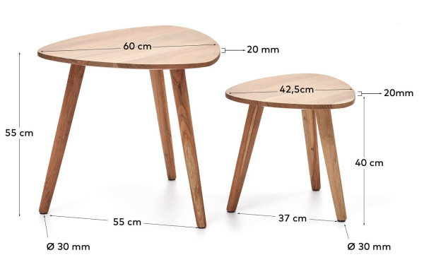 Набір із 2-х приставних столиків ELUANA T0500011MM46-7