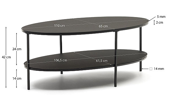 Журнальный столик La Forma FIDEIA T0600002CC01 Черный-5