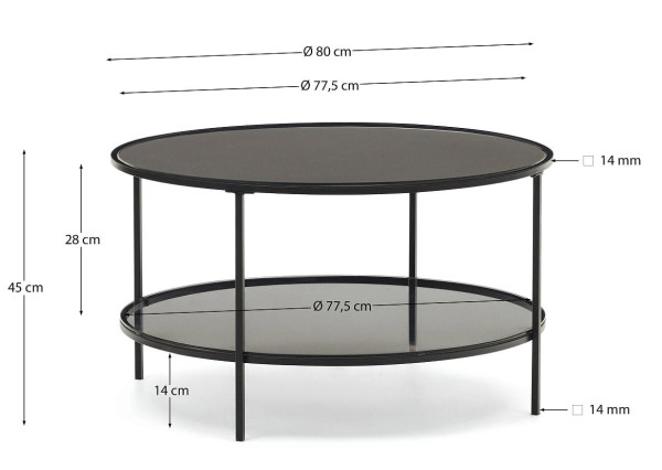 Кавовий столик La Forma GILDA T0600001CC01 Чорний-2