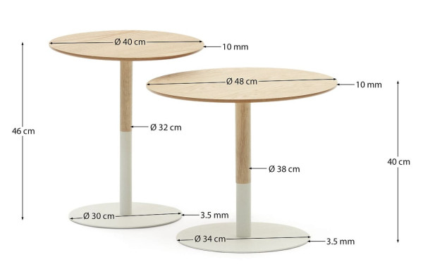 Набор из 2-х приставных столиков La Forma WATSE T0500009RR05-4