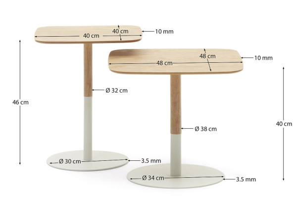 Набор из 2-х приставных столиков La Forma WATSE T0500039RR05-5