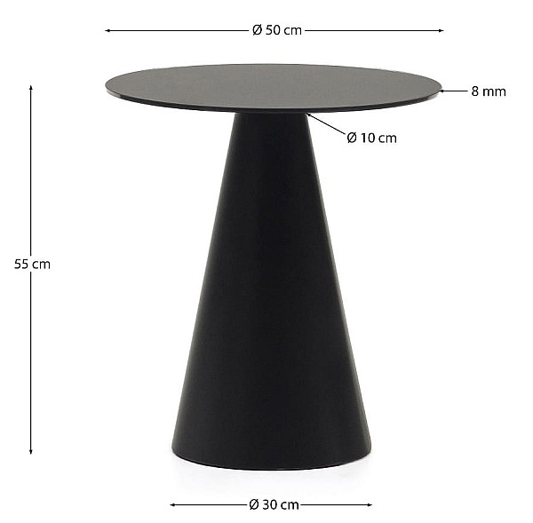Приставной столик La Forma WILSHIRE T0500003 Черный Ø 50 см-5