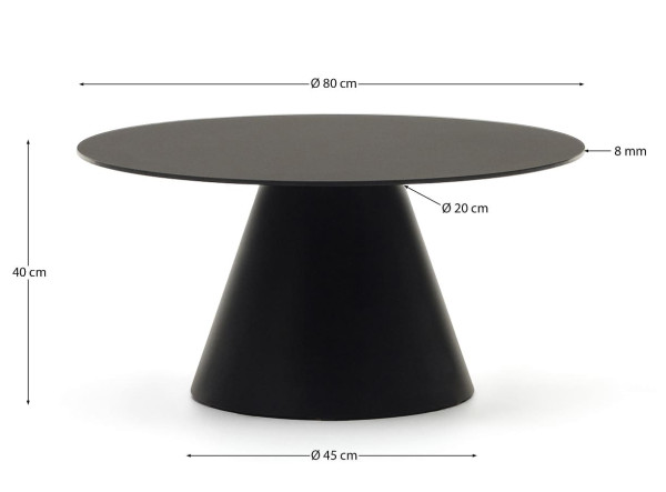 Кофейный столик La Forma WILSHIRE T0600003 Черный Ø 80 см-6