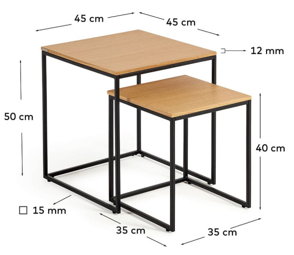 Набор из 2-х приставных столиков La Forma YOANA T0600007MM40 Дуб-8