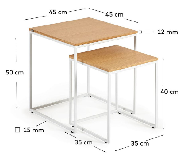 Набор из 2-х приставных столиков La Forma YOANA T0600016MM40 Дуб-3