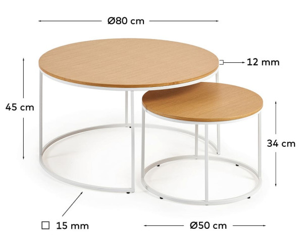 Набір із 2-х приставних столиків La Forma YOANA T0600017MM40 Дуб-3