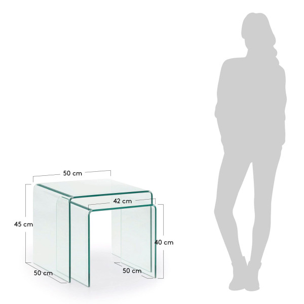 Набір з 2-х кавових столів La Forma BURANO 506009TRA-4