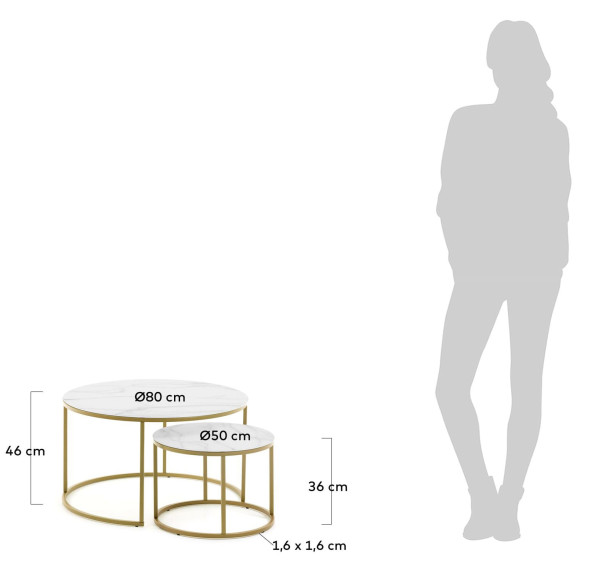 Набор из 2-х кофейных столов La Forma Leonor CC1283C05-3