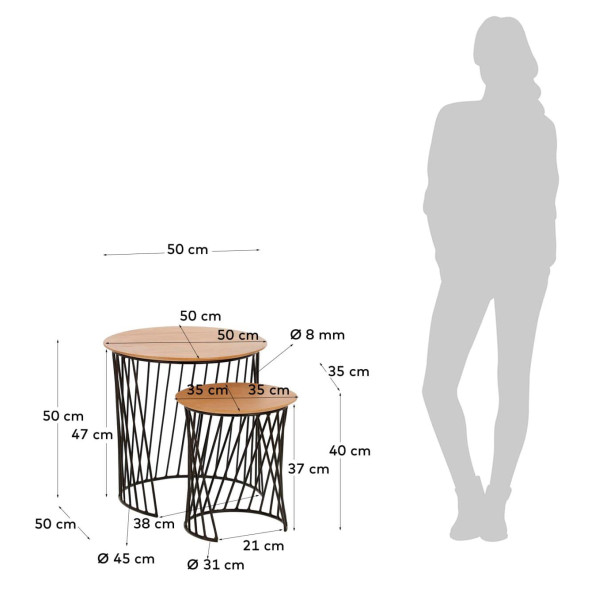 Набор из 2-х кофейных столов La Forma Leska CC1892M46-7