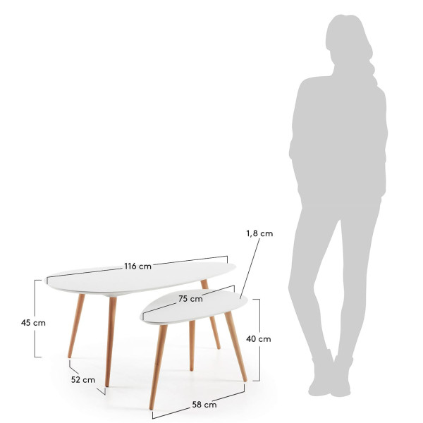 Набір із 2-х кавових столів La Forma BRICK C650M05-8